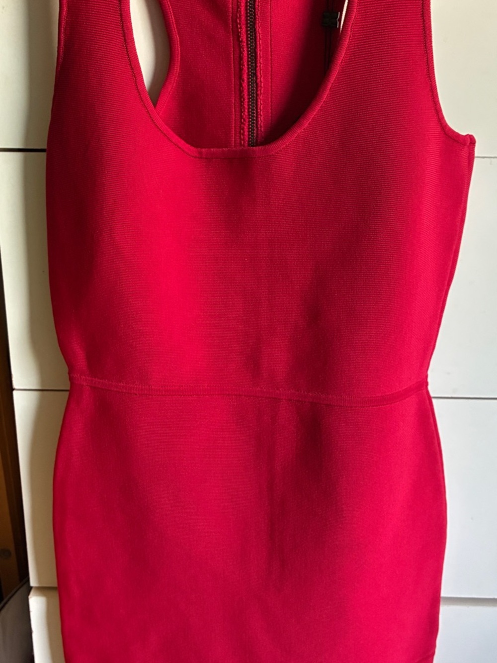 BCBGMaxAzria Vibrant Red Structured Knit Dress